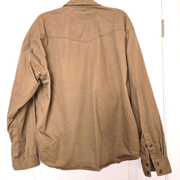 Y2K Wrangler Western Men's Shirt in Tan XL Metal Snap - Picture 8 of 10